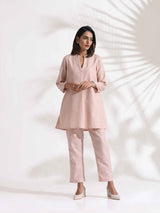 Women's Pink Slub Full Sleeve Top