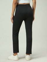 Women's Black Casual Slim Fit Solid Trouser