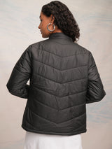Women's Black Casual Solid Full Sleeves Jacket