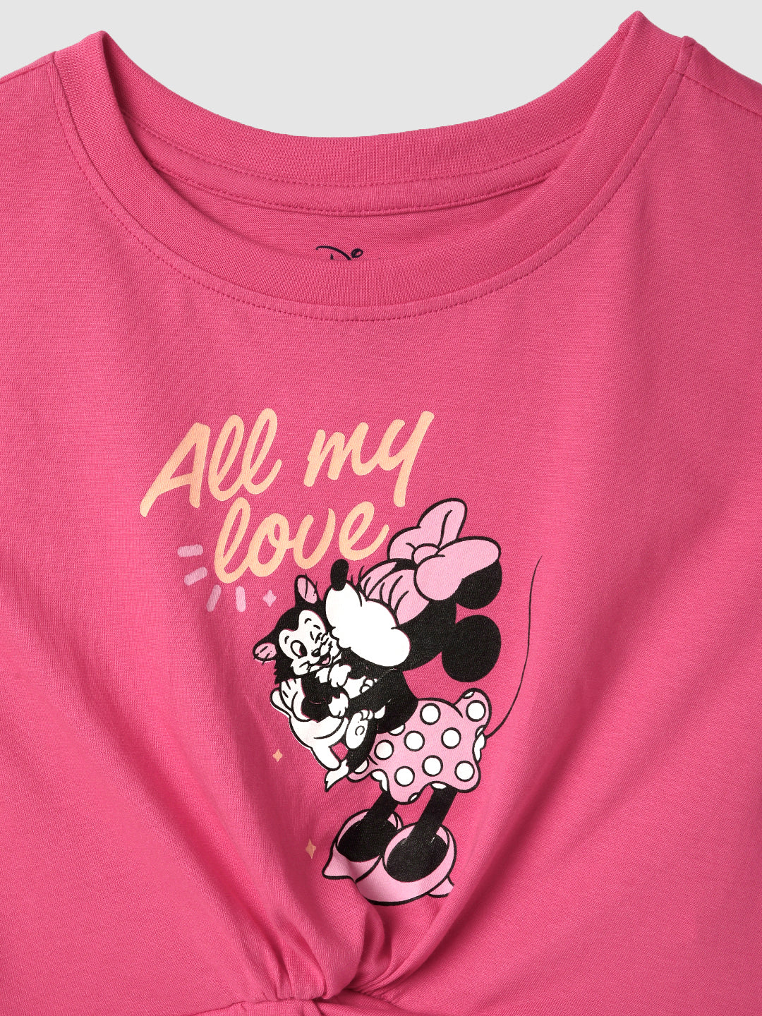 Girls Cotton Red Mickey Mouse Tshirt
