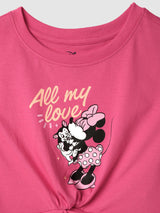Girls Cotton Red Mickey Mouse Tshirt