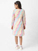 Girls Multicolor Casual Printed Dress