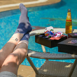 Unisex Grey and Peach Crew Lengh Shark Attack Socks