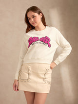 Women's Cream Varsity Graphic Sweatshirt