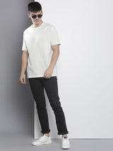 Men's Slim Straight Fit Solid Mid Rise Stretchable Jeans