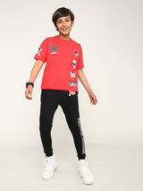 Boys Multicolor Casual Printed Regular Fit Half Sleeves Co-ord Set