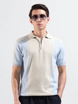 Men's Slim Fit Textured Polo Collar Tshirt