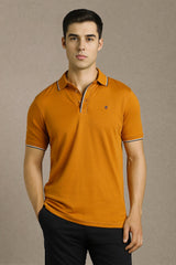 Men's Yellow Casual Half Sleeves Polo Tshirt