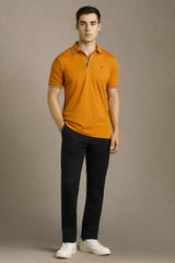 Men's Yellow Casual Half Sleeves Polo Tshirt