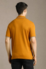 Men's Yellow Casual Half Sleeves Polo Tshirt