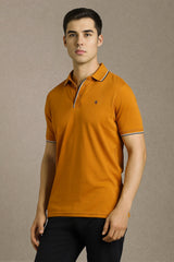 Men's Yellow Casual Half Sleeves Polo Tshirt