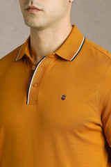Men's Yellow Casual Half Sleeves Polo Tshirt