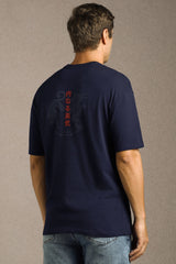 Men's Navy Blue Casual Half Sleeves Tshirt
