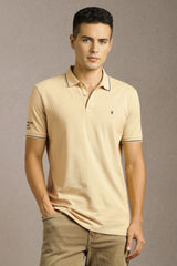 Men's Yellow Casual Half Sleeves Polo Tshirt