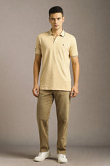 Men's Yellow Casual Half Sleeves Polo Tshirt