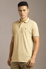 Men's Yellow Casual Half Sleeves Polo Tshirt