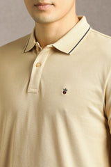Men's Yellow Casual Half Sleeves Polo Tshirt