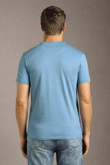 Men's Blue  Casual Half Sleeves Tshirt