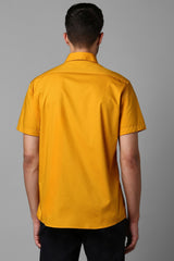 Men's Yellow Casual Half Sleeves Shirt