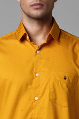 Men's Yellow Casual Half Sleeves Shirt