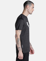 Mens Black Polyester Regular Sports Half Sleeves Tshirt