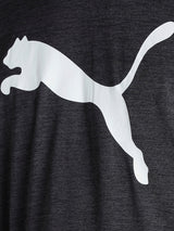 Mens Black Polyester Regular Sports Half Sleeves Tshirt