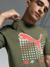 Mens Green Cotton Regular Casual Half Sleeves Tshirt
