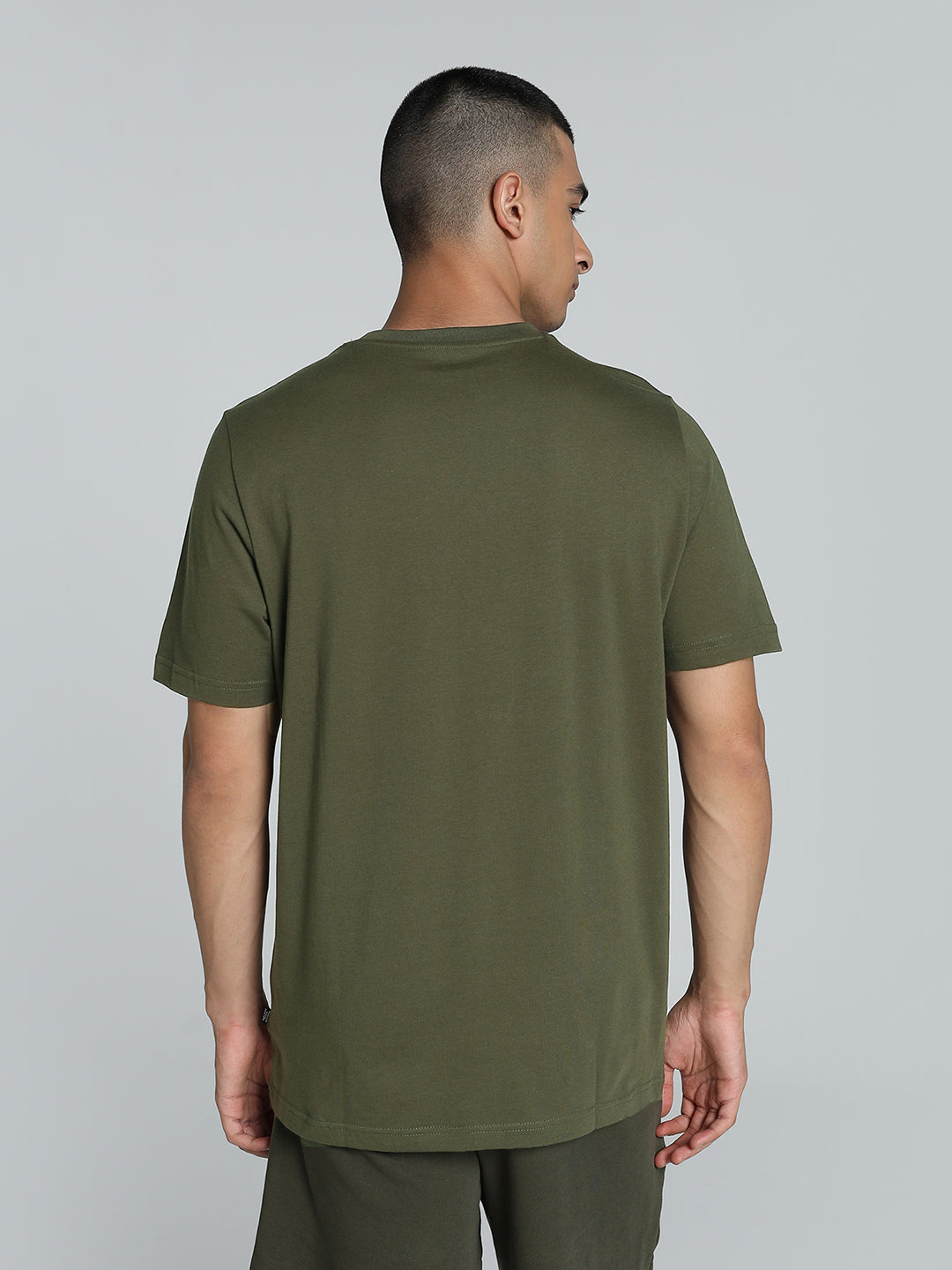Mens Green Cotton Regular Casual Half Sleeves Tshirt
