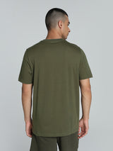 Mens Green Cotton Regular Casual Half Sleeves Tshirt