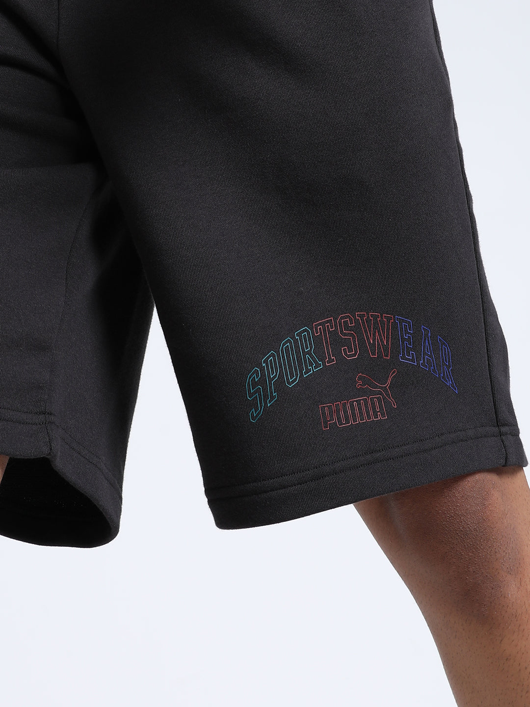 Mens Black Cotton Regular Outdoor Solid Shorts