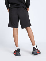 Mens Black Cotton Regular Outdoor Solid Shorts
