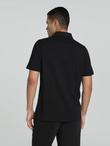 Mens Black Casual Regular Fit Half Sleeves Tshirt