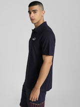 Mens Blue Casual Regular Fit Half Sleeves Tshirt