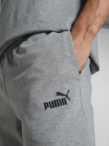 Mens Grey Cotton Regular Fit Casual Stretchable Solid Track Pant
