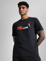 Mens Black Cotton Regular Casual Half Sleeves Tshirt