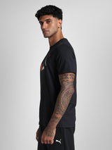 Mens Black Cotton Regular Casual Half Sleeves Tshirt