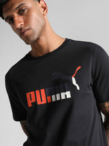Mens Black Cotton Regular Casual Half Sleeves Tshirt