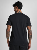 Mens Black Cotton Regular Casual Half Sleeves Tshirt