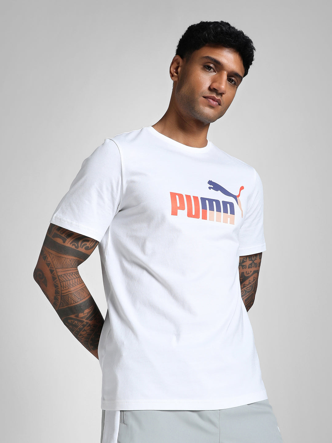 Mens White Cotton Regular Casual Half Sleeves Tshirt