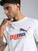 Mens White Cotton Regular Casual Half Sleeves Tshirt