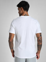 Mens White Cotton Regular Casual Half Sleeves Tshirt