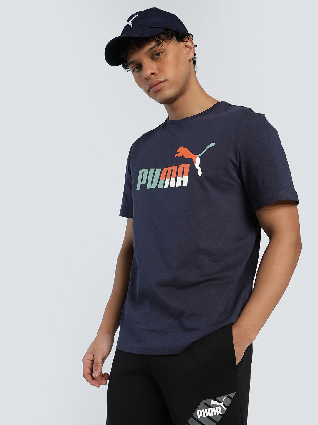 Mens Blue Cotton Regular Casual Half Sleeves Tshirt