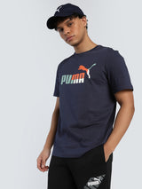 Mens Blue Cotton Regular Casual Half Sleeves Tshirt