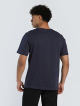 Mens Blue Cotton Regular Casual Half Sleeves Tshirt
