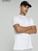 Mens White Cotton Regular Casual Half Sleeves Tshirt