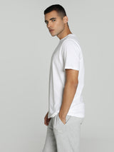 Mens White Cotton Regular Casual Half Sleeves Tshirt