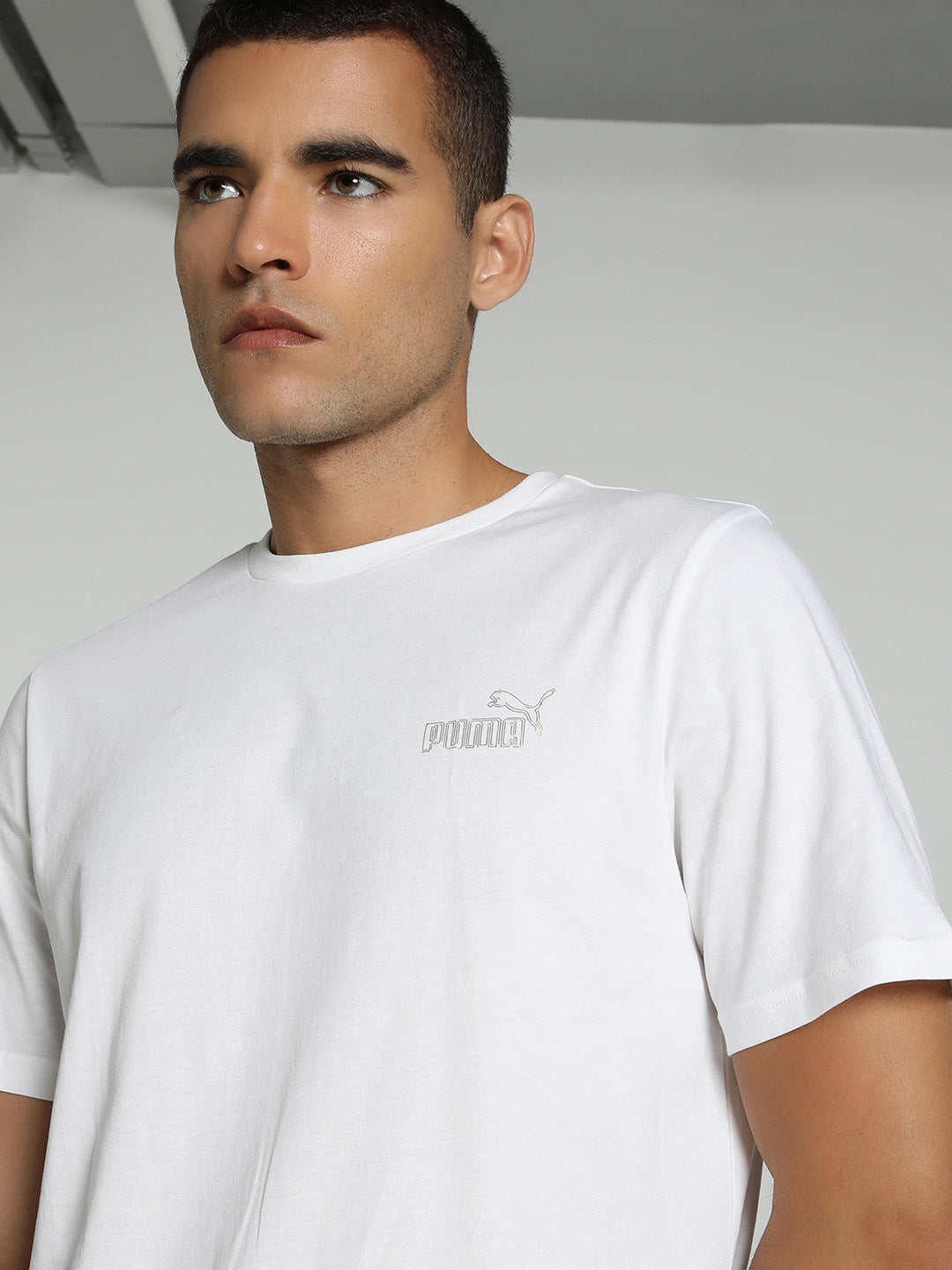 Mens White Cotton Regular Casual Half Sleeves Tshirt