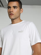 Mens White Cotton Regular Casual Half Sleeves Tshirt