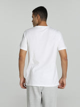 Mens White Cotton Regular Casual Half Sleeves Tshirt