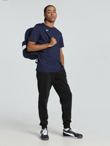 Mens Blue Cotton Regular Casual Half Sleeves Tshirt